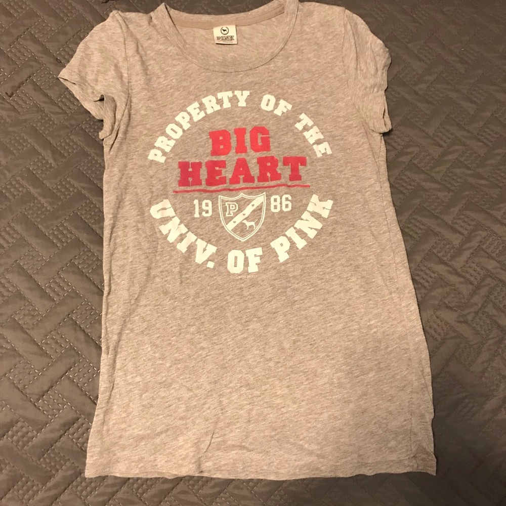 PINK Victoria’s Secret brand tee, grey, size M.